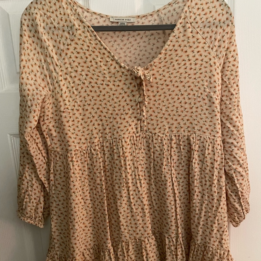 american eagle yellow flowered dress